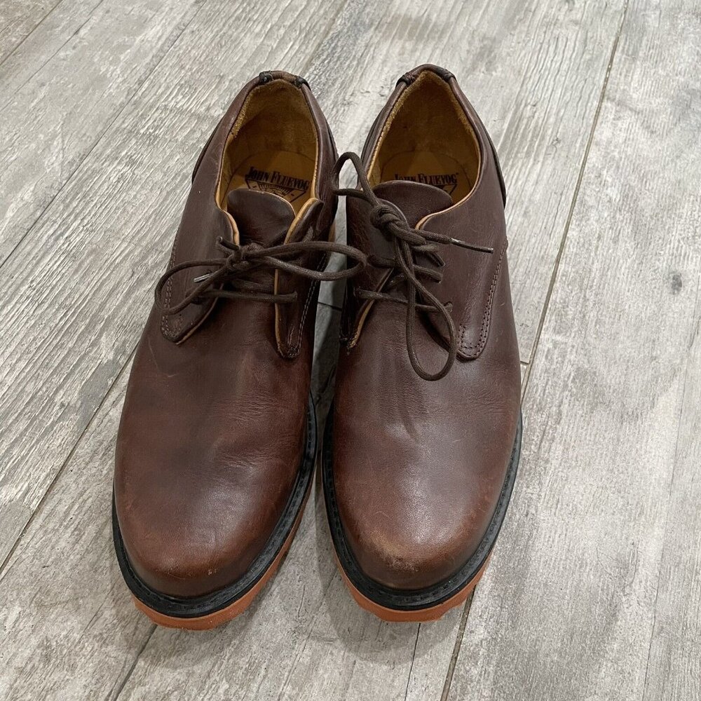VinTaGe JOHN FLUEVOG F-SHOE Brown Leather  SHOES Womens Size 6.5